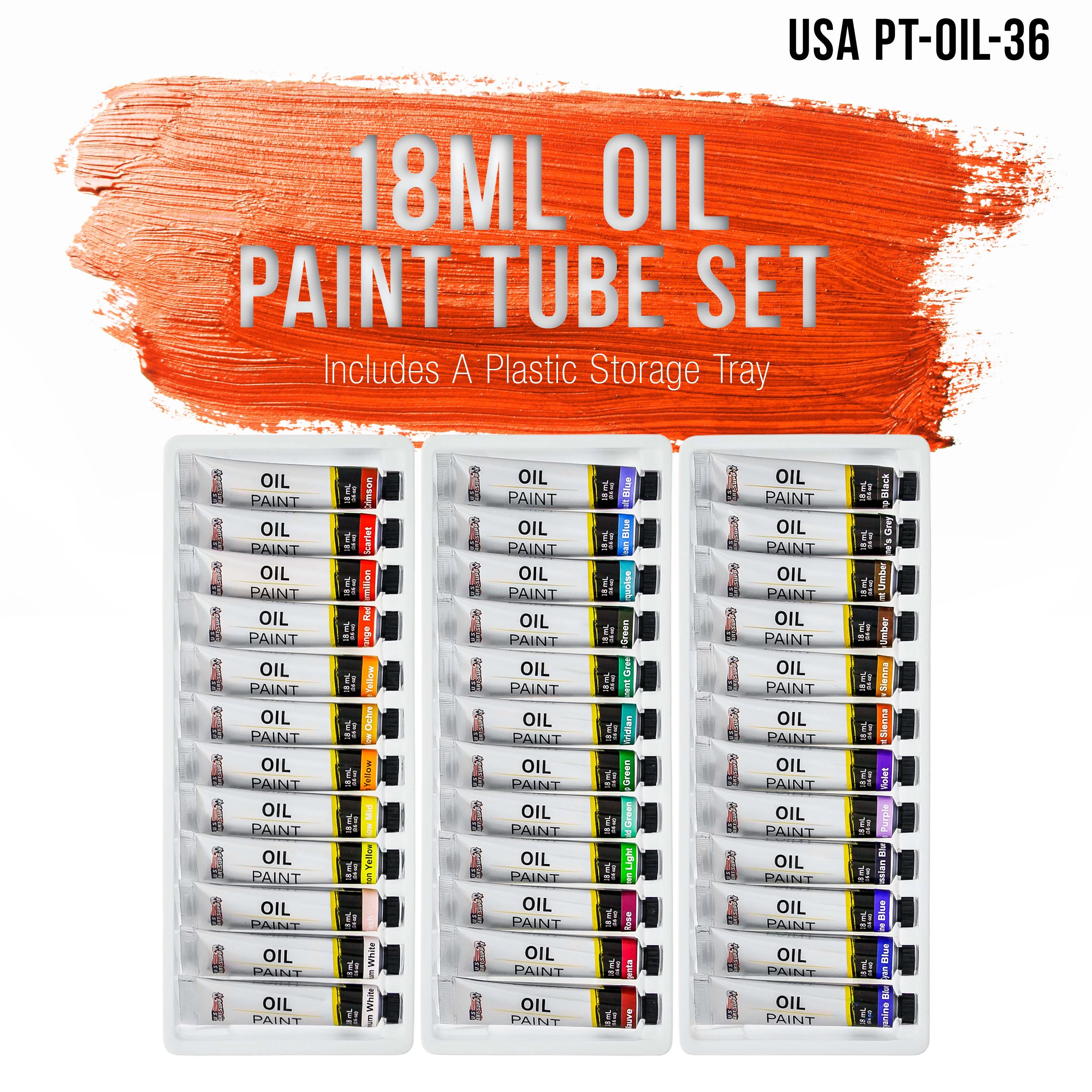 36 Color Set of Art Oil Paint in Large 18ml Tubes K589129