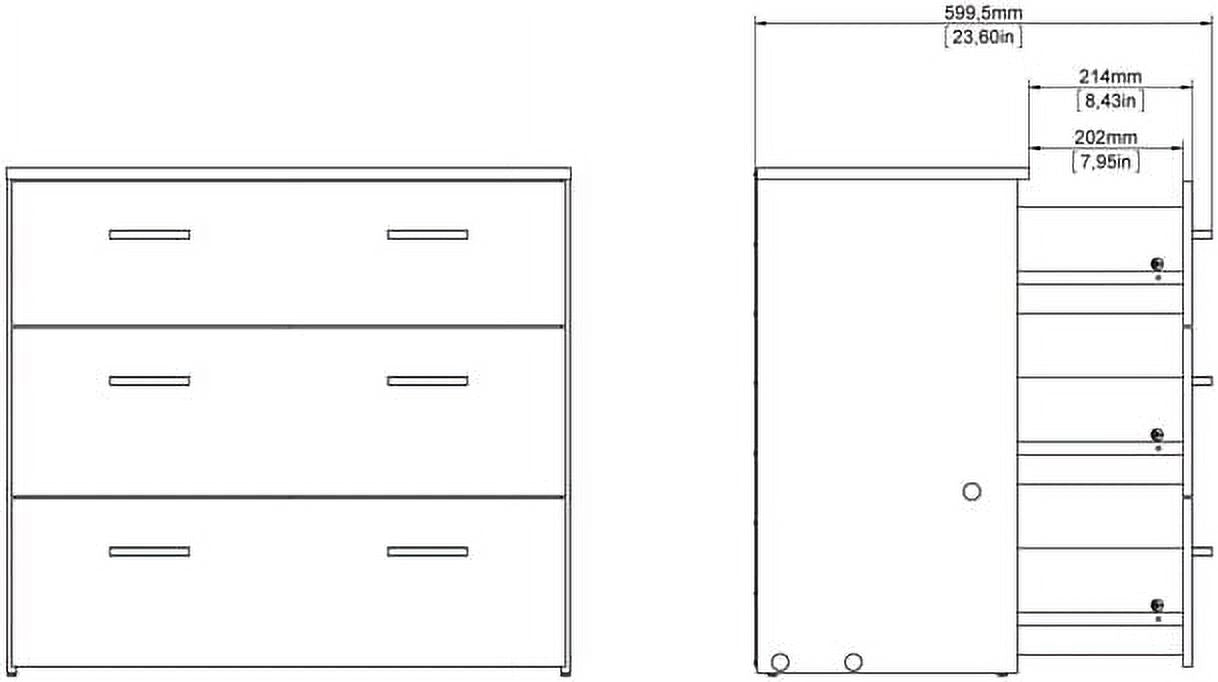 Oak 3 Drawer Chest L3846