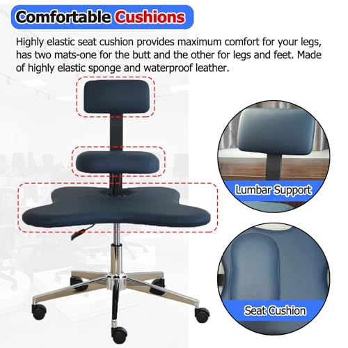 White Ergonomic Cross Legged Office Chair with Wheels K863