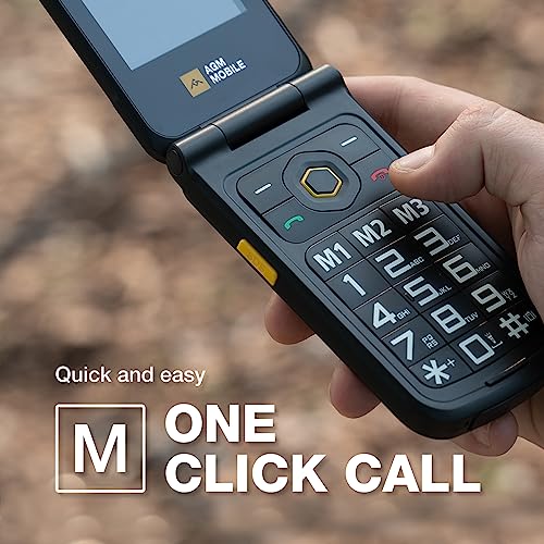 Rugged Flip Phone, 4G LTE Basic Cell Phone, Waterproof, Drop-Proof, Dual SIM Cards R228