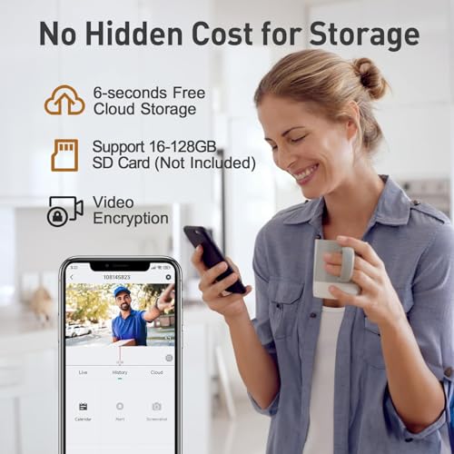 2K Video Doorbell Camera with Chime, Night Vision Y132458