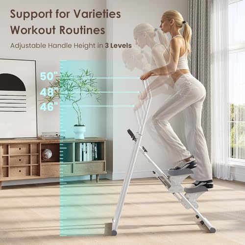 Compact Folding Stair Stepper with Adjustable Handlebar & Pedals T900194