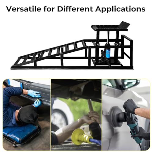 2 Pack Black Heavy Duty Steel Hydraulic Car Ramps 5t W519