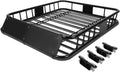 Black Mild Steel Roof Rack Cargo Carrier Basket H754983