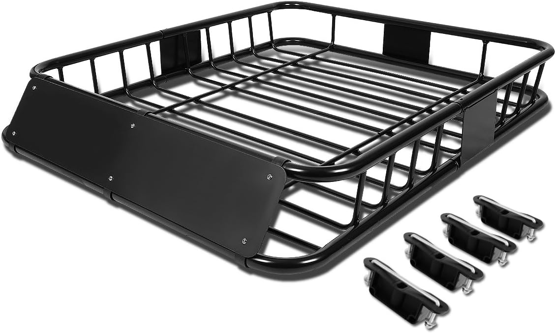 Black Mild Steel Roof Rack Cargo Carrier Basket H754983