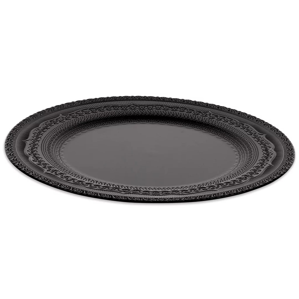 Black Acrylic Charger Plates Round Set of 4 L75163