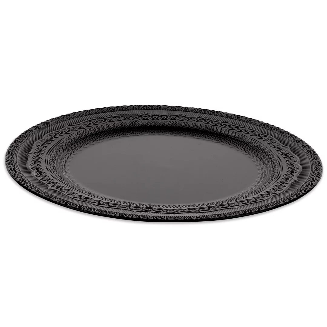 Black Acrylic Charger Plates Round Set of 4 L75163