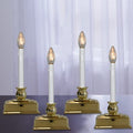 Set of 4 LED Flickering Candles with Gold Base D3125
