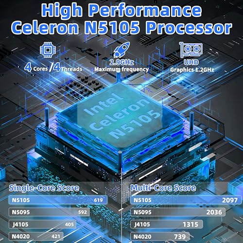 Blue Laptop Computer, Celeron N5105, 16GB RAM, 512G SSD, FHD IPS, Win 11 Pro, Convertible 180° U915156
