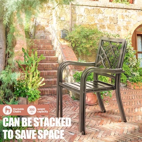 5-Piece Outdoor Wrought Iron Chairs and Table Patio Dining Furniture Set C568