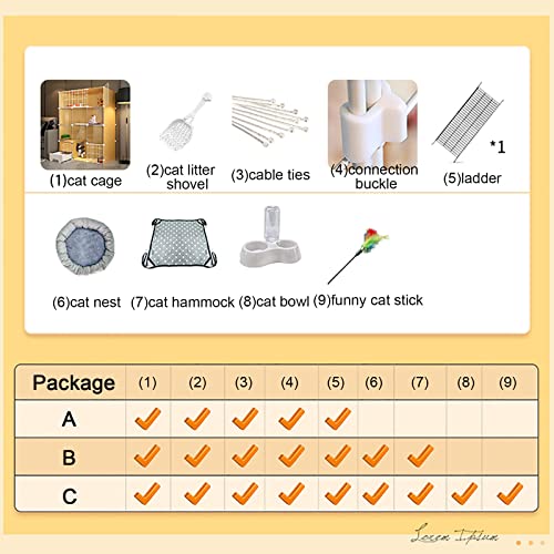 Large Cat Cage Metal Wire Indoor DIY Kennels Crate with Cat Litter Box N8321