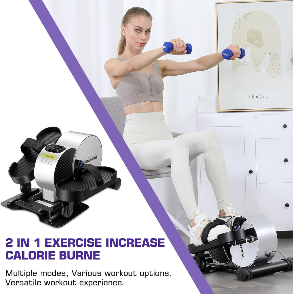 Portable Electric Seated Pedal Ellipse Machine with Remote and App Control, LCD Display I64237