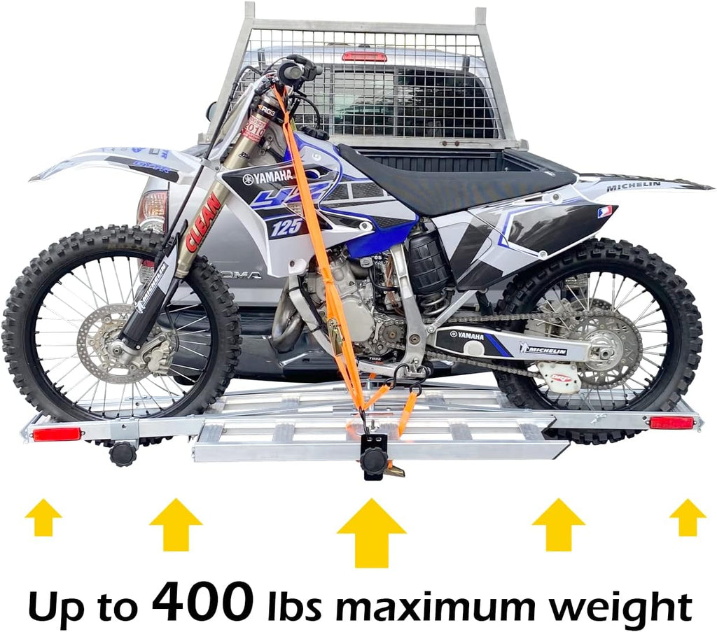 Aluminum Motorcycle Dirt Bike Carrier with Ramp 400 Lbs Capacity A333219
