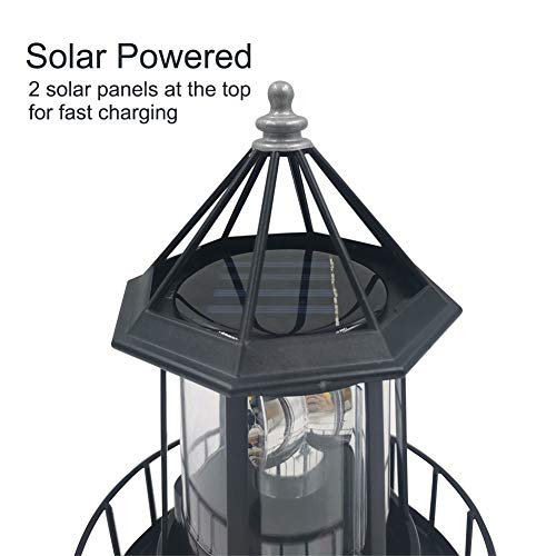 Solar LED Rotating Lighthouse Light F76008