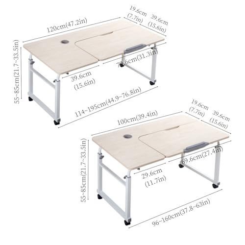 Adjustable Height Overbed Table with Wheels I150474