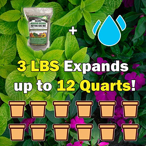 Organic Potting Soil, 3 LBS Bag Expands to 12 Quarts M688