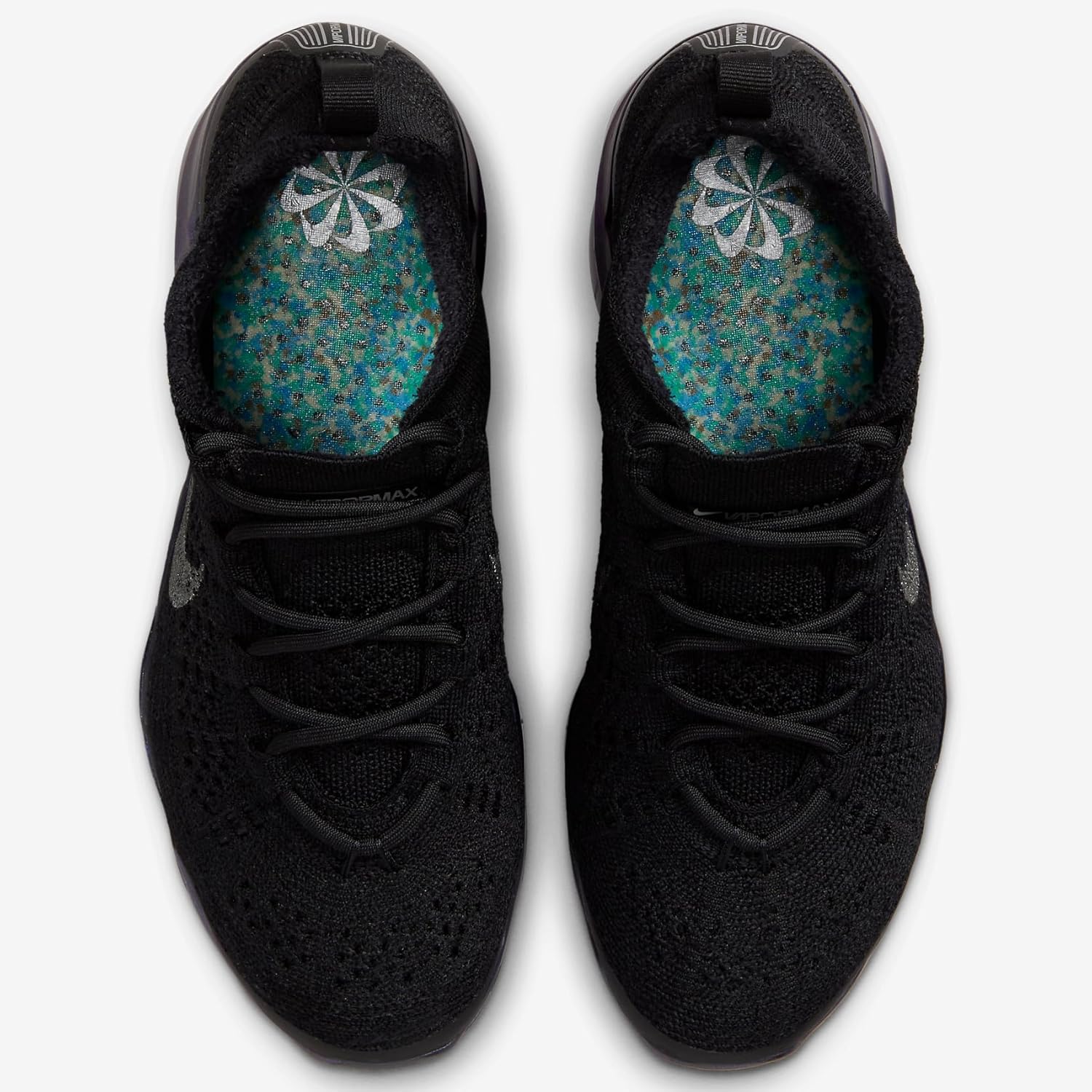 Black Metallic Silver Multi-Color Flyknit Shoes E67075
