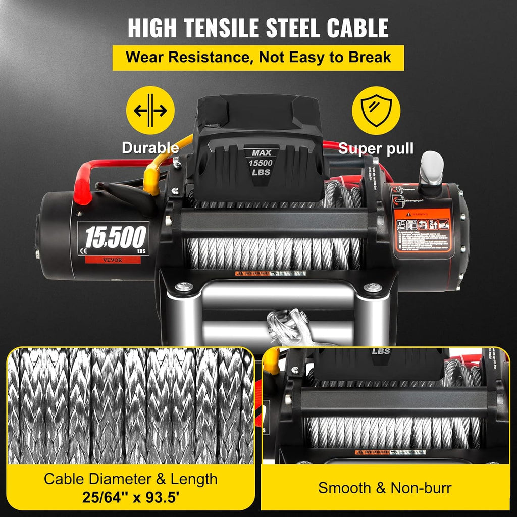 15500lb 12V Electric Winch with Wireless Remote Control K451071