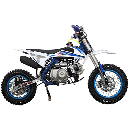 110cc Dirt Bike with Semi-Automatic Transmission, Kick Start, 12"/10" Wheels, Blue W732704