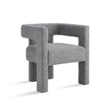 Blue Black Fabric Boucle Barrel Chair E91830