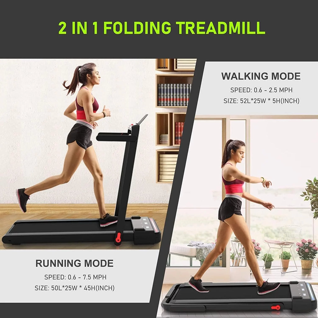 2 in 1 Folding Portable Under Desk Treadmill with Remote Control Y7017