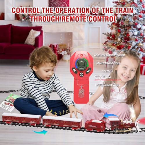 Christmas Train Set with Remote Control, Sounds, Lights and Smoke A56673