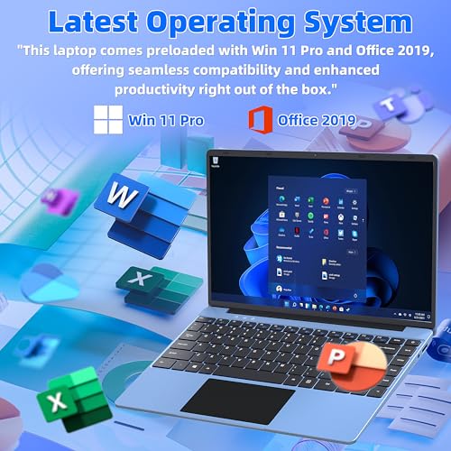 Blue Laptop Computer, Celeron N5105, 16GB RAM, 512G SSD, FHD IPS, Win 11 Pro, Convertible 180° U915156