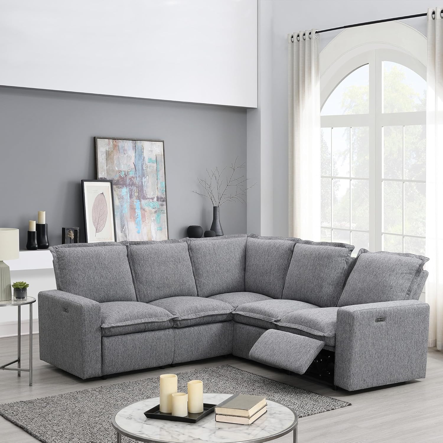Modular Sectional Sofa with Power Recliner and USB Port Z74818