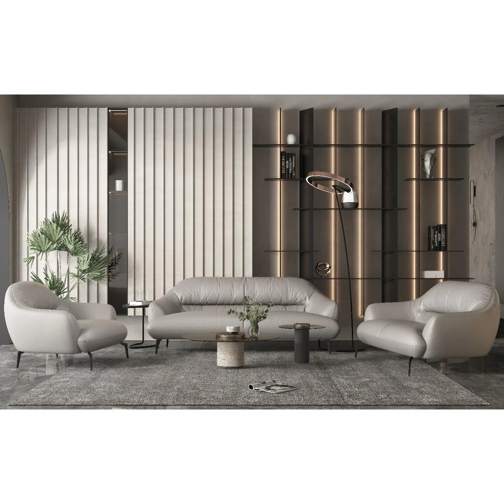 Pearl Gray Leather Accent Chair B623