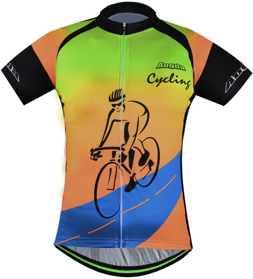 Yellow Short Sleeves Quick Dry Cycling Jersey O923108