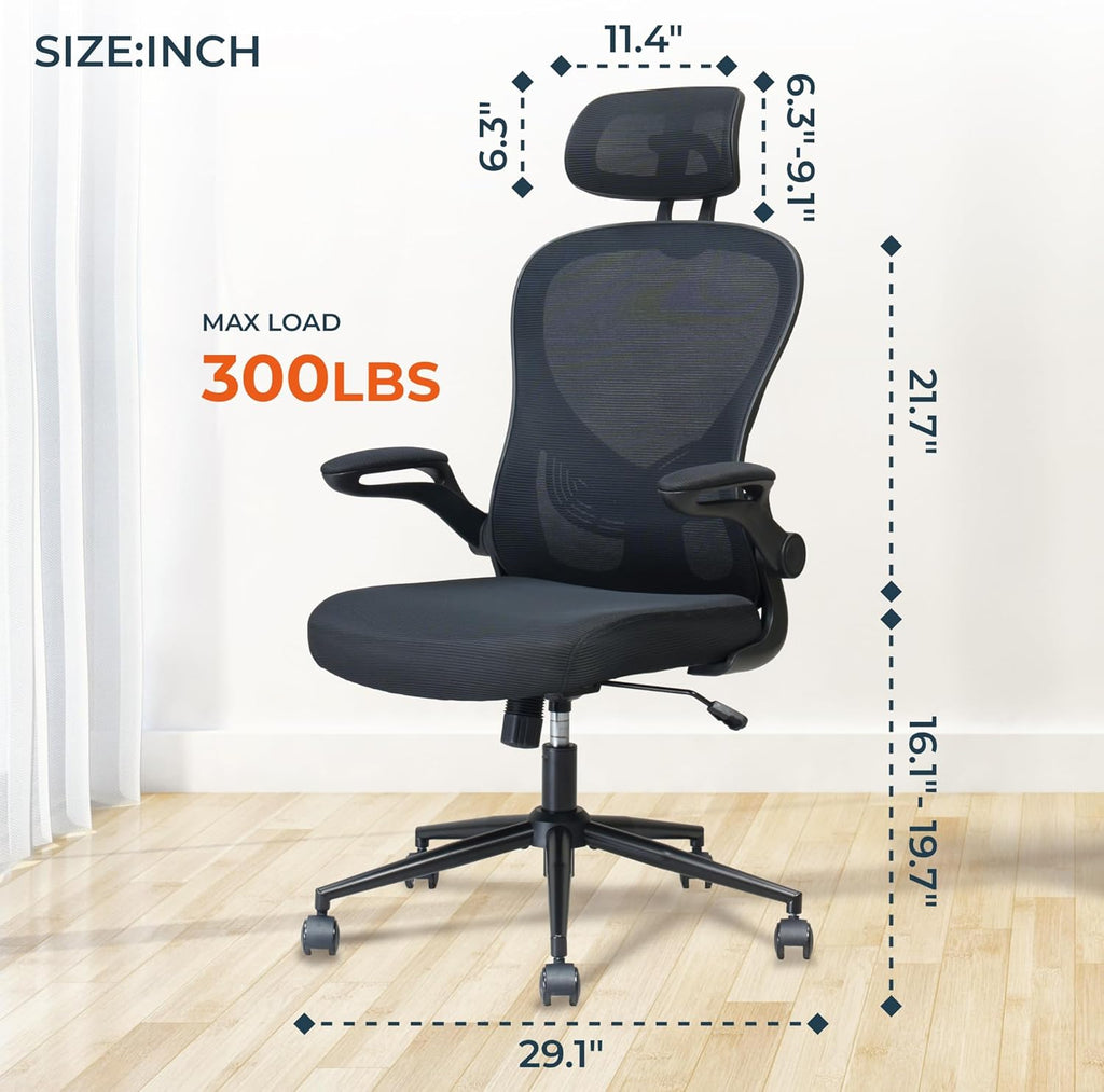 High Back Mesh Office Chair with Adjustable Lumbar Support S38386