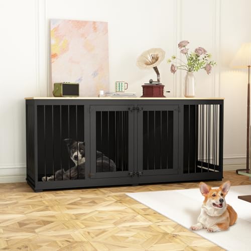 White Heavy Duty Wooden Large Dog Kennel with Trays O6010