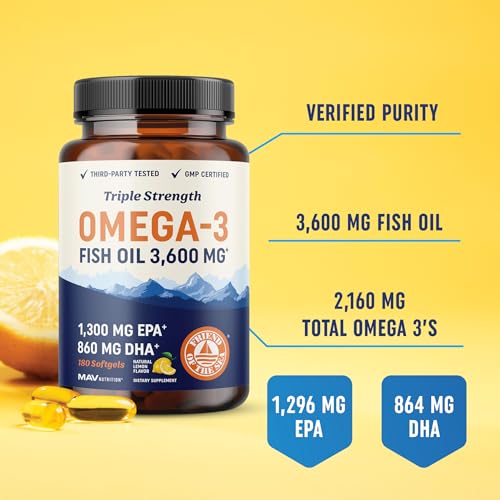 3600 mg Omega 3 Fish Oil Softgels (120 Ct) X399560