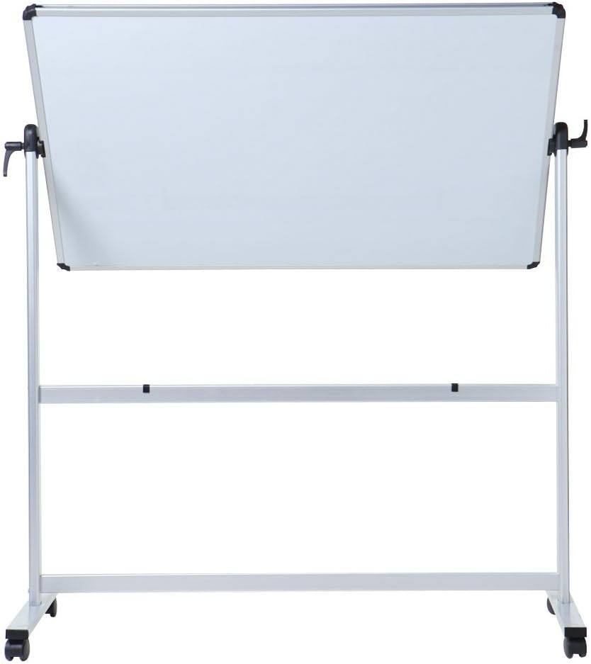 Double-Sided Magnetic Mobile Whiteboard 72 x 40 Inches with Aluminium Frame and Stand P47886