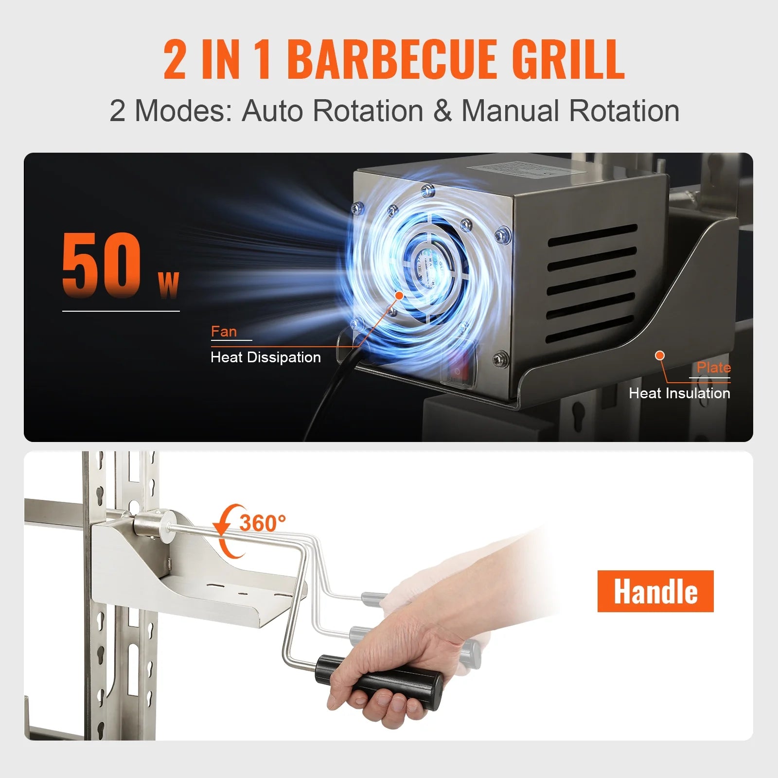 46 inches 50W 60KG Rotisserie BBQ Grill K759769