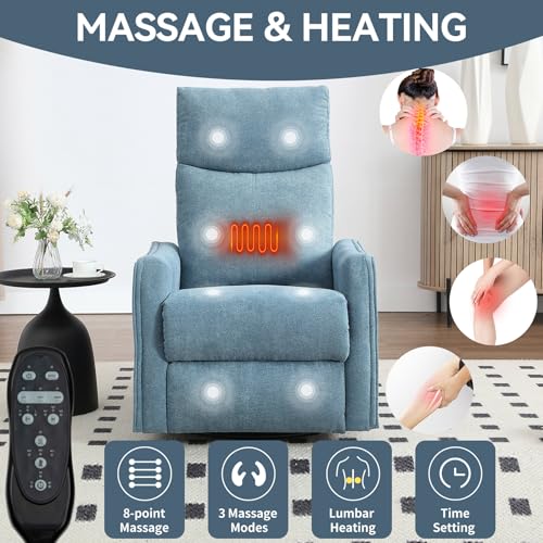 Black Fabric Massage Recliner Chair with Heat Z369222