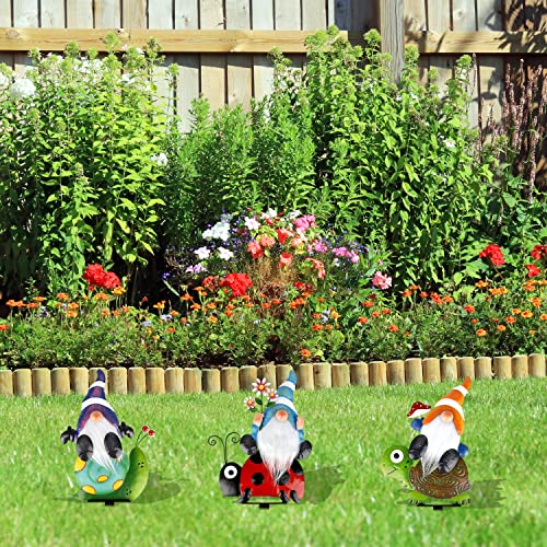 12 Inch Metal Garden Gnome Stakes 4 Pack E605