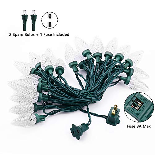 Cool White 16FT 25 LED Faceted Christmas Lights B956