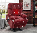 Red Power Lift Recliner Chair with Massage and Heat D435
