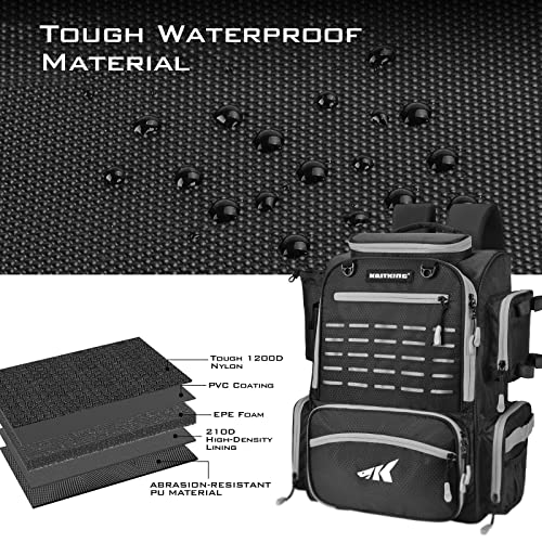 43L Fishing Tackle Backpack with Rod Holders and Rain Cover C5466