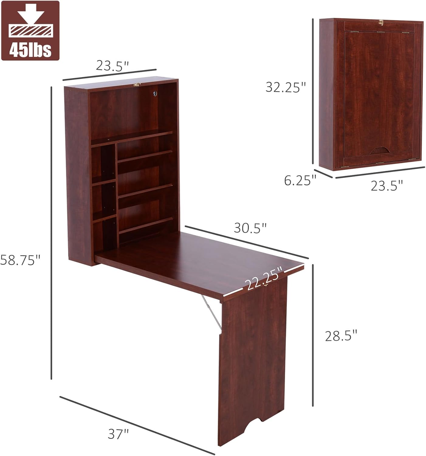 Wall Mounted Desk with Storage Area D79855