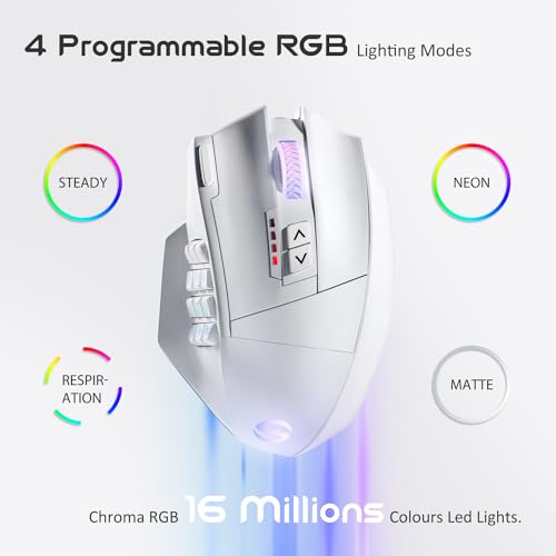 Wireless MMO Gaming Mouse, 16,000 DPI Optical Sensor, 16 Programmable Buttons H467
