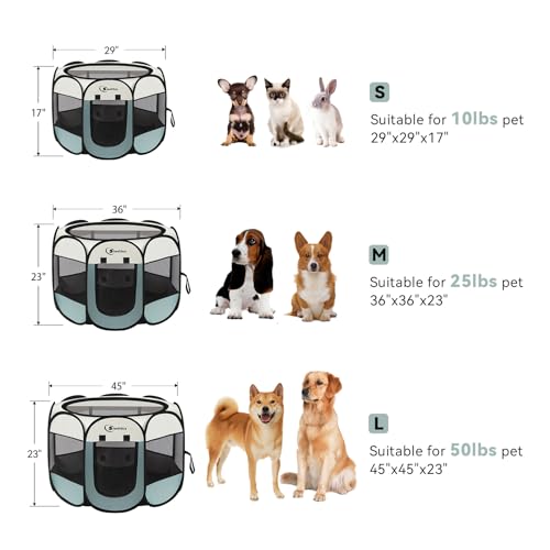 Grey Portable Dog Playpen with Carrying Case R9731