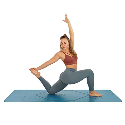 Travel Yoga Mat with Alignment System, Non-Slip, Eco-Friendly, Natural Rubber Y93995