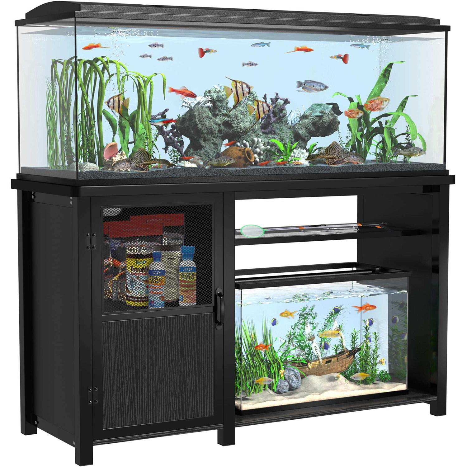52 L x 19.68 W Metal Fish Tank Stand with Cabinet B404478