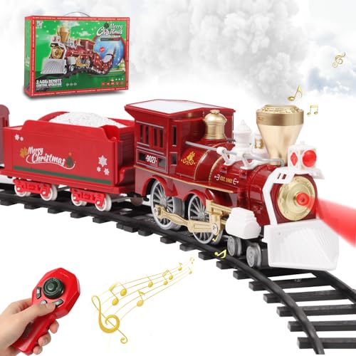 Christmas Train Set with Remote Control, Sounds, Lights and Smoke A56673