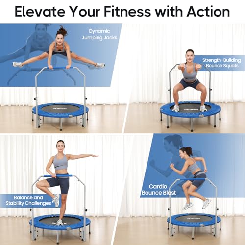 40/48" Foldable Mini Trampoline with Adjustable Foam Handle K7285