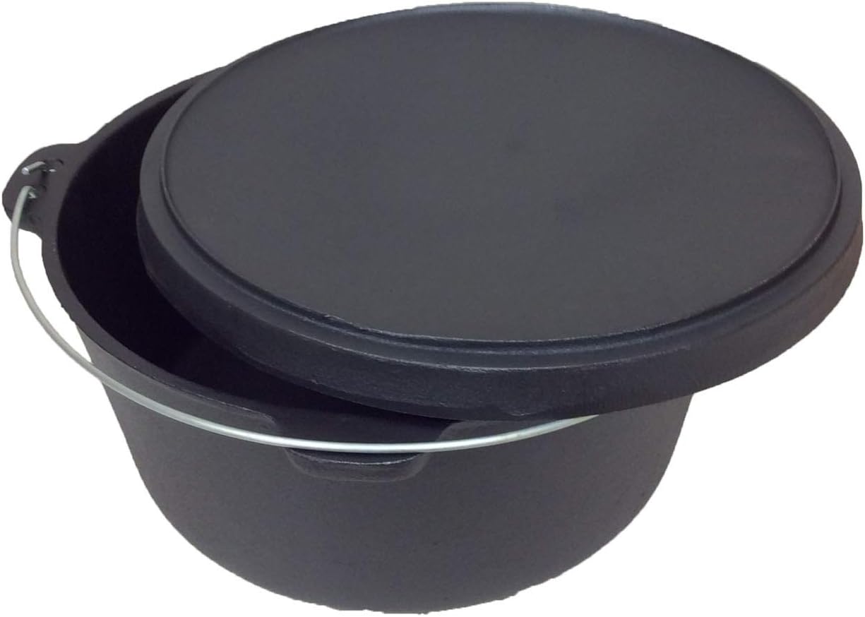 Pre-seasoned 16 Quart Cast Iron Dutch Oven with 3 legs and Lip Lid N313035