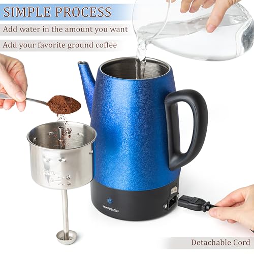 Stainless Steel 10 Cup Electric Coffee Percolator Q633