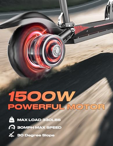 1500W Peak Motor 45 Miles Range 30MPH Top Speed 10" Off Road Tires Dual Suspension Folding Electric Scooter H790391